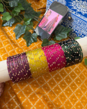 Load image into Gallery viewer, Celeb COMBO Deepika Inspired Full SET 4 color glass bangle set
