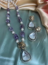 Load image into Gallery viewer, Jaguar long  Natural stones doublet Stylish necklace set
