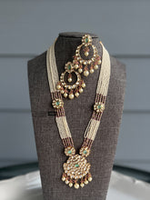 Load image into Gallery viewer, 22k gold plated tayani Long pearl necklace set
