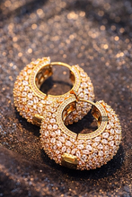 Load image into Gallery viewer, Evergreen Premium Solitaire Lookalike American Diamond Cz Hoops
