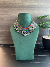 Load image into Gallery viewer, Afghani Mirror Multicolor Navratri Ghungroo Necklace
