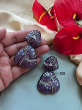 Load image into Gallery viewer, American diamond Invisible setting Dangling Earrings
