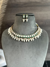 Load image into Gallery viewer, Uma Enamel Green Tayani Premium Necklace set
