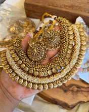 Load image into Gallery viewer, Viral Gold Looking Coin Lakshmi ji Beaded Necklace set
