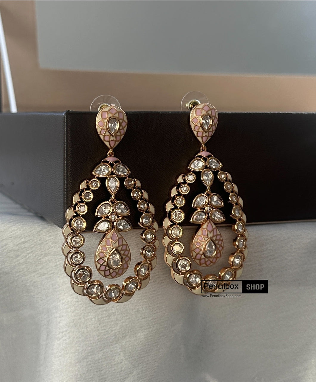 Green Tayani statement 18k Gold plated Dangling Earrings