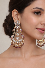 Load image into Gallery viewer, Ruby Moissanite Premium Peacock Dangler Earrings
