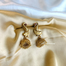 Load image into Gallery viewer, Peacock Temple Ethnic Jhumka Earrings temple jewelry
