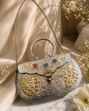 Load image into Gallery viewer, Dual Tone Kashmiri Clutch Pachi Work Handmade Brass
