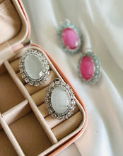 Load image into Gallery viewer, American diamond Round cz Statement Stud Earrings
