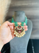 Load image into Gallery viewer, Exclusive Pachi Kundan Designer Premium Long Pearl necklace set
