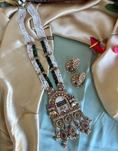 Load image into Gallery viewer, Elephant Kundan Pearl long Statement Designer Premium Necklace set
