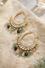 Load image into Gallery viewer, Moissanite Premium Uncut drop Dangler Hoops earrings
