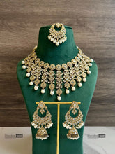 Load image into Gallery viewer, Colors-Polki Tassel dangling Grand Necklace set with maangtikka
