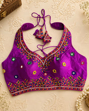 Load image into Gallery viewer, Halter Neck Mirror Embroidery Blouse (38-42)
