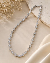 Load image into Gallery viewer, Single Line Diamond Solitaire Looking Tennis Necklace set
