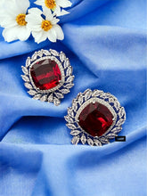 Load image into Gallery viewer, American diamond Silver Big Cz Stud Earrings
