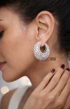 Load image into Gallery viewer, Evergreen Premium Solitaire Lookalike American Diamond Cz Hoops
