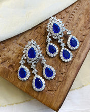 Load image into Gallery viewer, Doublet American Diamond premium Cz Danglers Statement Earrings

