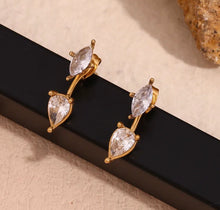 Load image into Gallery viewer, DEMI FINE PVD 18k gold plated Jacket Golden Stainless steel stud earrings
