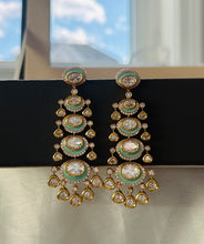 Load image into Gallery viewer, 22k gold plated Tayani dangling Earrings
