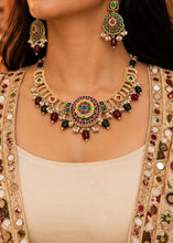Load image into Gallery viewer, German silver Round Pachi Fusion Multicolor Necklace set
