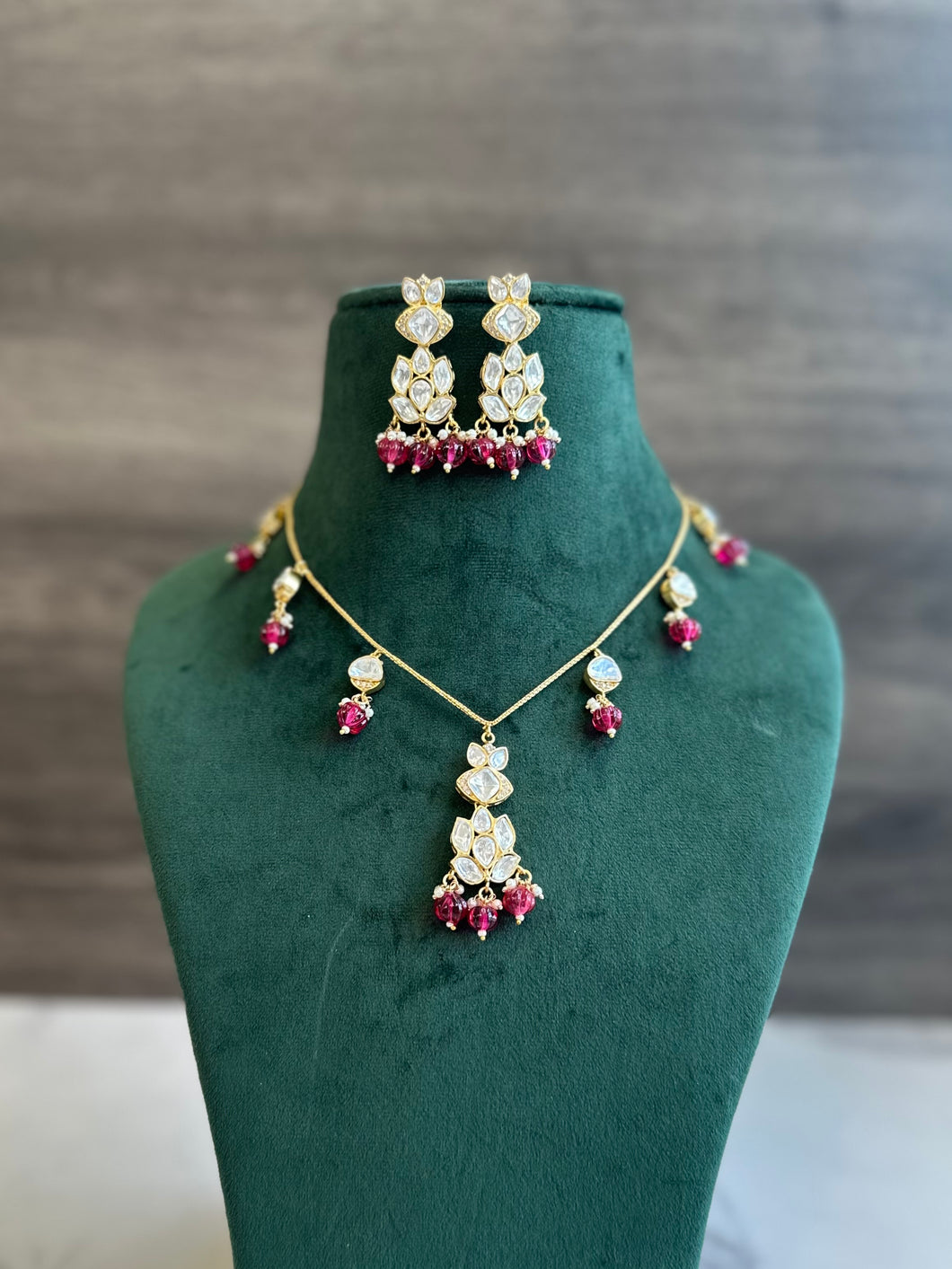 Premium Tassel Drop Moissanite Necklace set