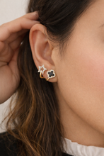 Load image into Gallery viewer, Clover Cz Stud Ear cuff Alloy Metal Earrings IDW
