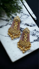 Load image into Gallery viewer, Moissanite Kundan Pink Dangling premium  Earrings
