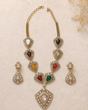 Load image into Gallery viewer, Moissanite Multicolor Medium length Necklace set

