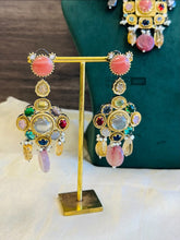 Load image into Gallery viewer, Heritage Designer inspired gem stone Premium Sabya inspired Heritage Necklace set
