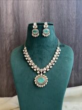 Load image into Gallery viewer, Dainty Tayani premium Gold plated Doublet necklace set
