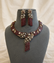 Load image into Gallery viewer, Ruby Stone Moissanite Premium Necklace set
