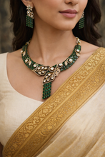 Load image into Gallery viewer, Green Stone Moissanite Premium Necklace set

