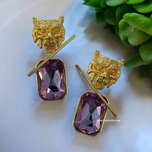 Load image into Gallery viewer, Sabyasachi Jaguar inspired Exclusive Statement Kundan Inspired Gem stone Earrings
