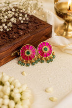 Load image into Gallery viewer, Heritage Swaroski Pachi Kundan Premium ethnic Stud earrings
