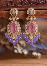 Load image into Gallery viewer, 22k gold plated Tayani Doublet Gold plated Victorian Earrings
