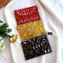 Load image into Gallery viewer, Handmade Mirror Cloth Ikkat Sling bag clutch
