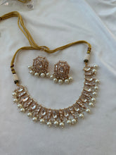 Load image into Gallery viewer, Crystal Kundan polki Tayani Beads Premium Necklace set
