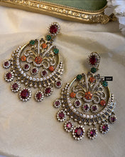 Load image into Gallery viewer, Sabya Cz Stone chandbali Designer inspired Heritage earrings
