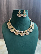 Load image into Gallery viewer, Golden Golden Plated Premium Tayani kundan Ethnic necklace set
