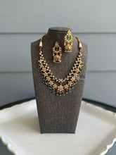 Load image into Gallery viewer, 22k Gold plated Green Layered Tayani Premium Necklace set
