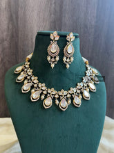 Load image into Gallery viewer, Premium Tayani gold plated Victorian Finish Necklace set with  maangtikka
