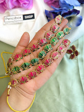 Load image into Gallery viewer, TRENDING Enamel Lotus Choker Necklace set
