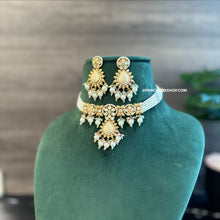 Load image into Gallery viewer, Tayani Meenakari 22k gold plated Simple Dainty Choker necklace set
