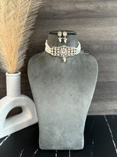 Load image into Gallery viewer, White-22k Gold plated Tayani Choker Premium Statement Necklace set Zara

