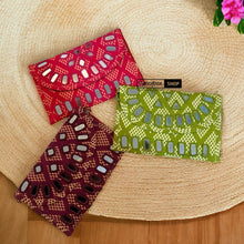 Load image into Gallery viewer, Handmade Mirror Cloth Ikkat Sling bag clutch
