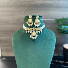 Load image into Gallery viewer, Tayani Meenakari 22k gold plated Simple Dainty Choker necklace set
