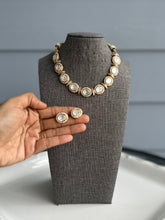 Load image into Gallery viewer, 22k Gold plated Tayani Single line Round Necklace set
