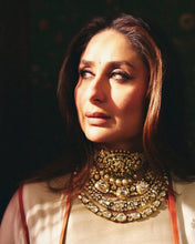 Load image into Gallery viewer, Kareena Inspired Grand Green Enamel Moissanite Kundan Necklace set

