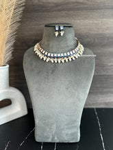 Load image into Gallery viewer, Uma Enamel Blue Tayani Premium Necklace set

